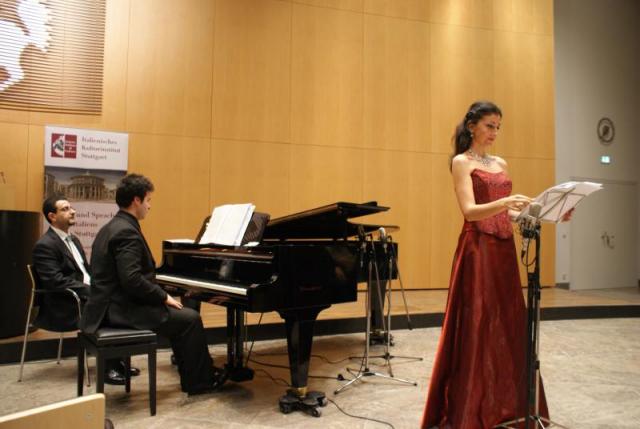 Angela Nicoli con Marco Grilli nell'esecuzione di "Mater Dei"